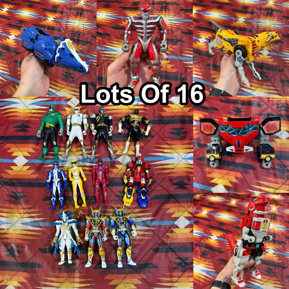 Power Rangers Lot Of 16 Vintage & Modern Action Figures